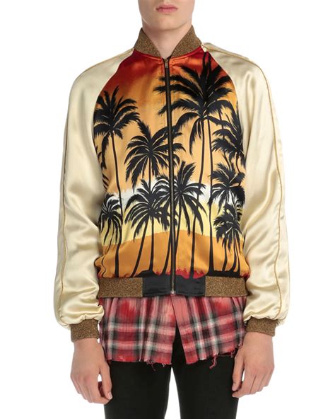 ysl palm tree bomber jacket|yves saint laurent jacket men.